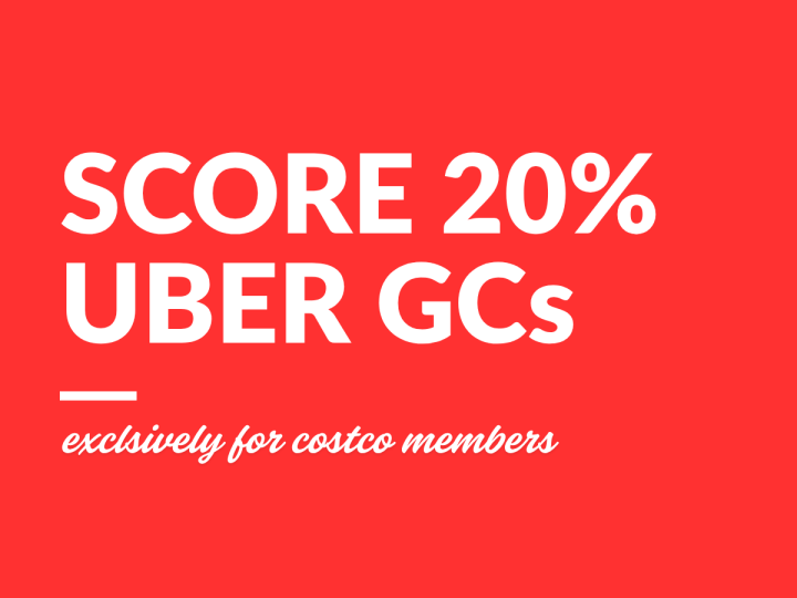 20% Uber Gift cards