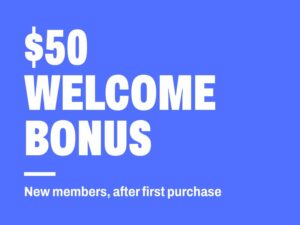 $50 welcome bonus when you join Rakuten